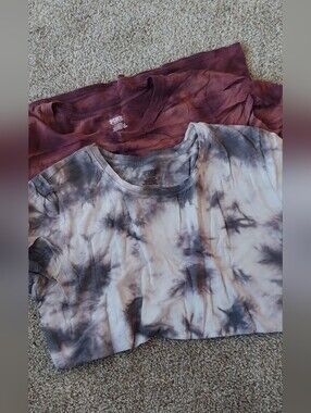 PINK Victoria's Secret Tee Duo - Burgundy & Light Gray